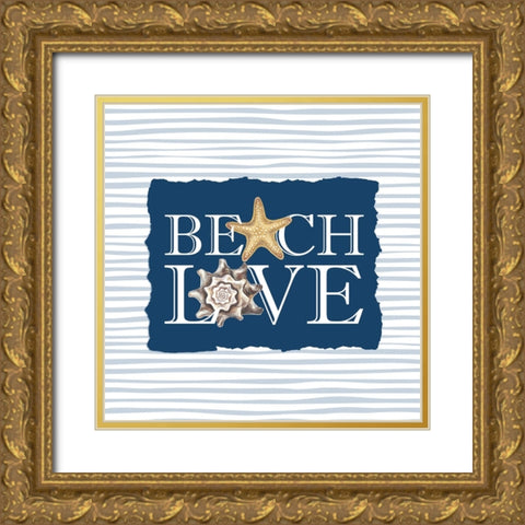 Beach Love Gold Ornate Wood Framed Art Print with Double Matting by Allen, Kimberly