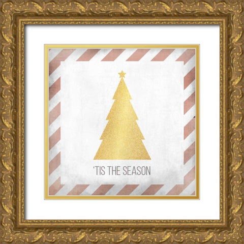 Candy Cane Christmas 2 Gold Ornate Wood Framed Art Print with Double Matting by Allen, Kimberly