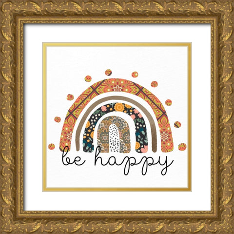 Pattern Rainbow Gold Ornate Wood Framed Art Print with Double Matting by Allen, Kimberly