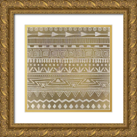 Global Pattern A Gold Ornate Wood Framed Art Print with Double Matting by Allen, Kimberly