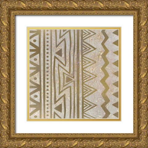 Global Pattern B Gold Ornate Wood Framed Art Print with Double Matting by Allen, Kimberly