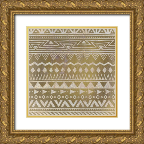 Global Pattern C Gold Ornate Wood Framed Art Print with Double Matting by Allen, Kimberly