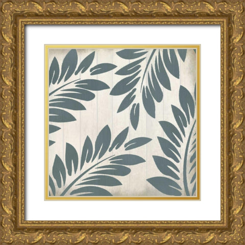 Seafoam Ferns 1 Gold Ornate Wood Framed Art Print with Double Matting by Allen, Kimberly