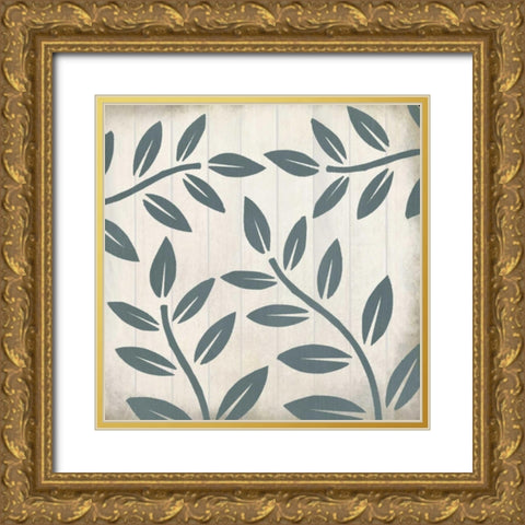 Seafoam Ferns 2 Gold Ornate Wood Framed Art Print with Double Matting by Allen, Kimberly