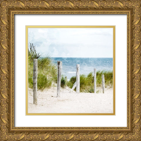 Pathway To The Beach Gold Ornate Wood Framed Art Print with Double Matting by Allen, Kimberly