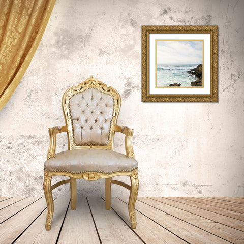 Waves Of The Sea Gold Ornate Wood Framed Art Print with Double Matting by Allen, Kimberly