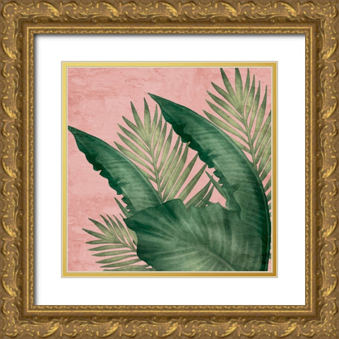 Palm Square 2 Gold Ornate Wood Framed Art Print with Double Matting by Allen, Kimberly