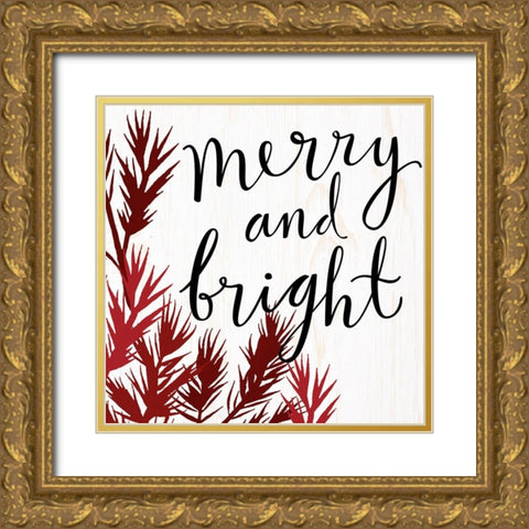 Merry Gold Ornate Wood Framed Art Print with Double Matting by Allen, Kimberly