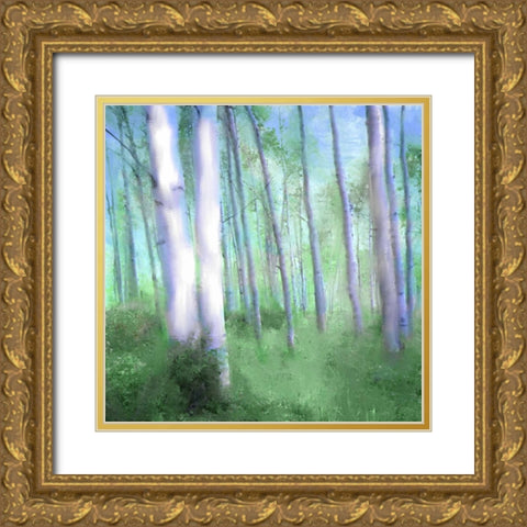 Aspen Grove Gold Ornate Wood Framed Art Print with Double Matting by Allen, Kimberly
