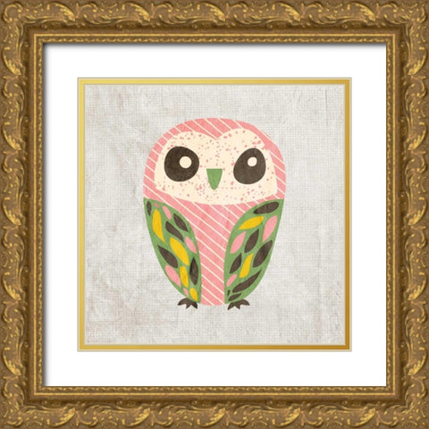 Owl Love 1 Gold Ornate Wood Framed Art Print with Double Matting by Allen, Kimberly
