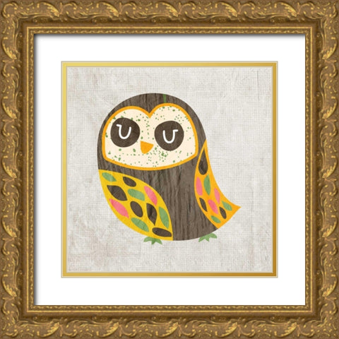 Owl Love 4 Gold Ornate Wood Framed Art Print with Double Matting by Allen, Kimberly