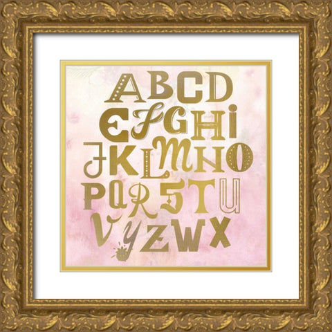 ABC Pink Gold Ornate Wood Framed Art Print with Double Matting by Allen, Kimberly