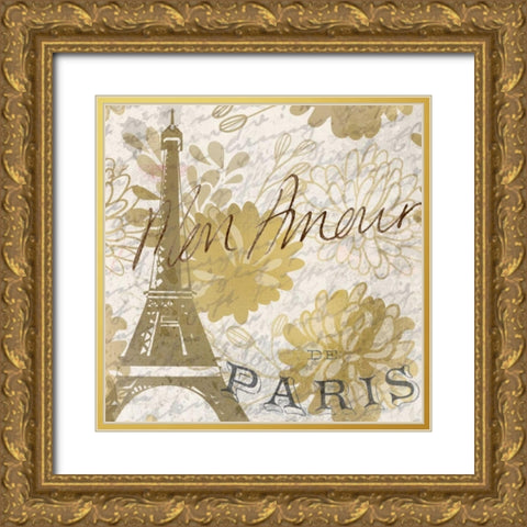 Mon Amour A Gold Ornate Wood Framed Art Print with Double Matting by Allen, Kimberly