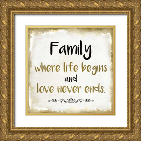 Family Love Gold Ornate Wood Framed Art Print with Double Matting by Allen, Kimberly