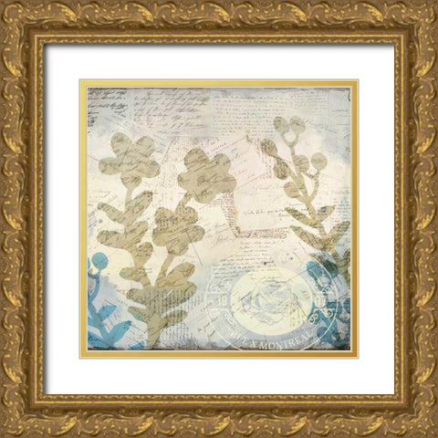 Botanical Postale 2 Gold Ornate Wood Framed Art Print with Double Matting by Allen, Kimberly