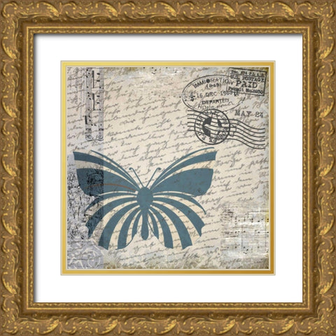 Travel Bug Collection B Gold Ornate Wood Framed Art Print with Double Matting by Allen, Kimberly