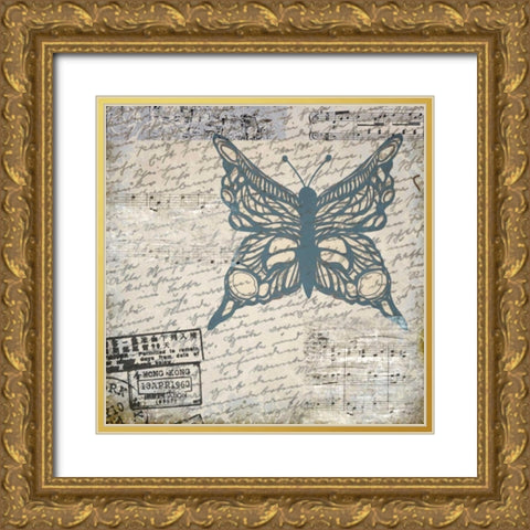 Travel Bug Collection C Gold Ornate Wood Framed Art Print with Double Matting by Allen, Kimberly