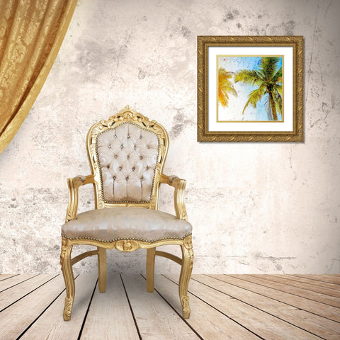 Bright Palm 2 Gold Ornate Wood Framed Art Print with Double Matting by Allen, Kimberly