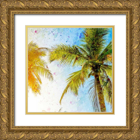 Bright Palm 2 Gold Ornate Wood Framed Art Print with Double Matting by Allen, Kimberly