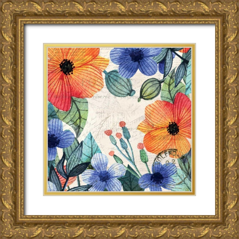 Spring Carte Postale 2 Gold Ornate Wood Framed Art Print with Double Matting by Allen, Kimberly