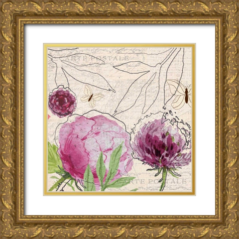 Blooming 1 Gold Ornate Wood Framed Art Print with Double Matting by Allen, Kimberly