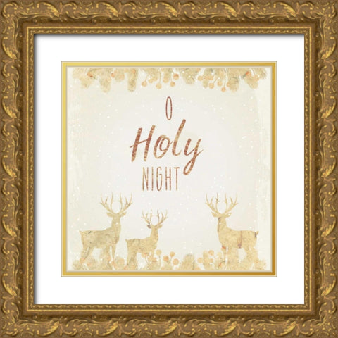 O Holy Night Gold Ornate Wood Framed Art Print with Double Matting by Allen, Kimberly