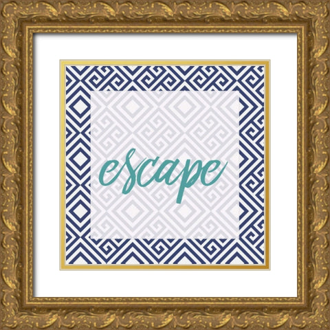 Escape 2 Gold Ornate Wood Framed Art Print with Double Matting by Allen, Kimberly