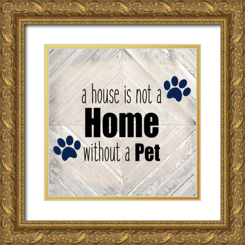 Paws A Gold Ornate Wood Framed Art Print with Double Matting by Allen, Kimberly
