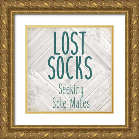 Lost Socks Gold Ornate Wood Framed Art Print with Double Matting by Allen, Kimberly