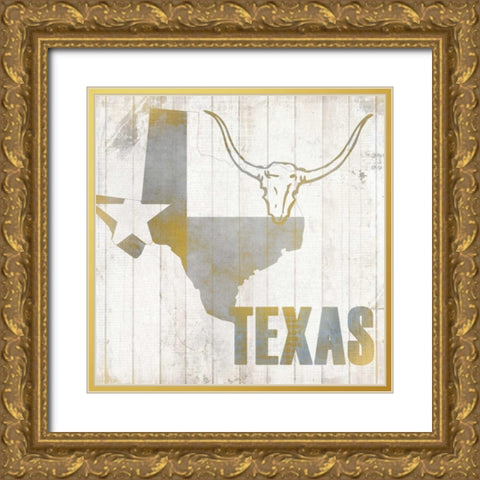 Texas Gold Ornate Wood Framed Art Print with Double Matting by Allen, Kimberly