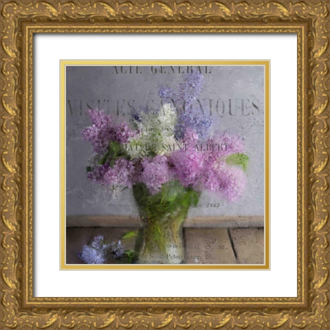 Lilacs Gold Ornate Wood Framed Art Print with Double Matting by Allen, Kimberly