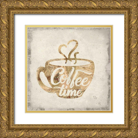 Coffee Time 1 Gold Ornate Wood Framed Art Print with Double Matting by Allen, Kimberly