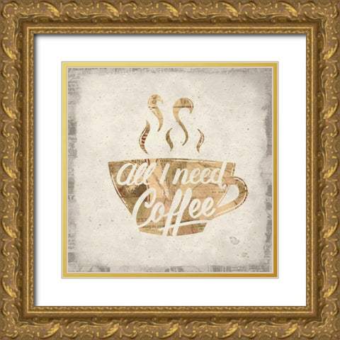 Coffee Time 2 Gold Ornate Wood Framed Art Print with Double Matting by Allen, Kimberly