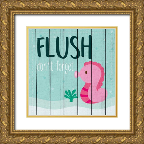 Under the Sea Rules 1 Gold Ornate Wood Framed Art Print with Double Matting by Allen, Kimberly