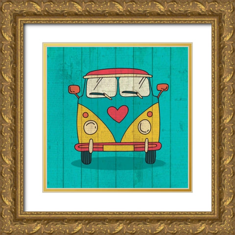 Groovy 1 Gold Ornate Wood Framed Art Print with Double Matting by Allen, Kimberly