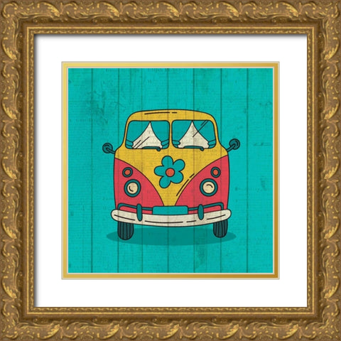 Groovy 3 Gold Ornate Wood Framed Art Print with Double Matting by Allen, Kimberly