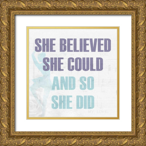 She Believed 2 Gold Ornate Wood Framed Art Print with Double Matting by Allen, Kimberly