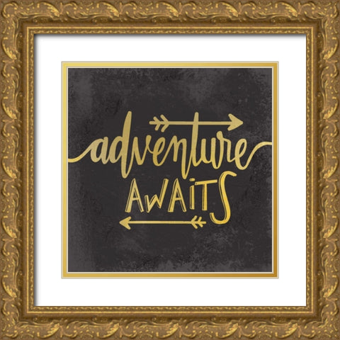 Adventure Awaits 1 Gold Ornate Wood Framed Art Print with Double Matting by Allen, Kimberly