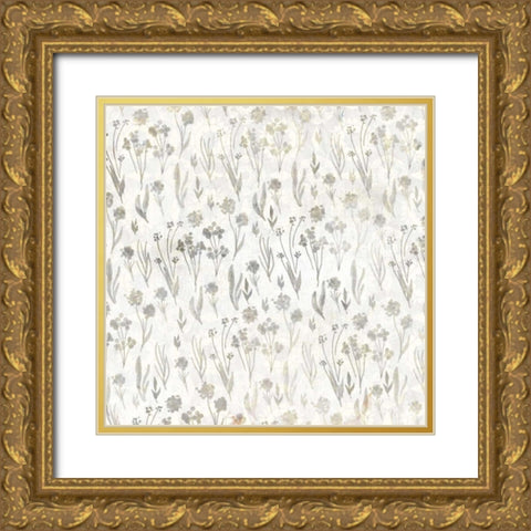 Neutral Floral Gold Ornate Wood Framed Art Print with Double Matting by Allen, Kimberly
