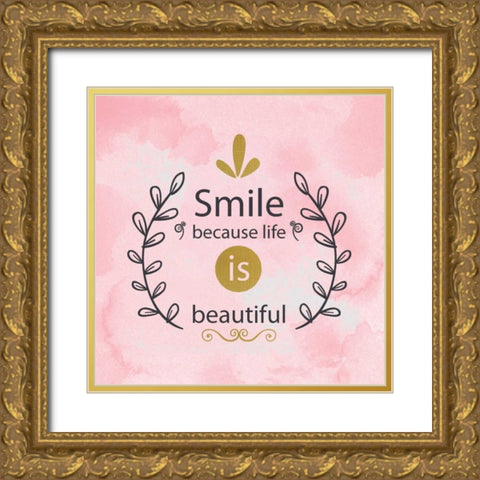 LIfe is Beautiful Gold Ornate Wood Framed Art Print with Double Matting by Allen, Kimberly