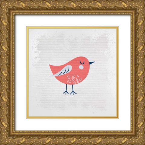 Song Bird 3 Gold Ornate Wood Framed Art Print with Double Matting by Allen, Kimberly