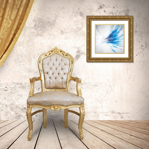 Indigo Streak Gold Ornate Wood Framed Art Print with Double Matting by Allen, Kimberly