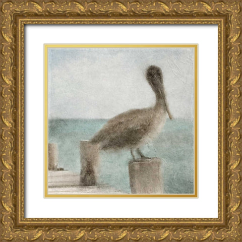 Pier Time Gold Ornate Wood Framed Art Print with Double Matting by Allen, Kimberly