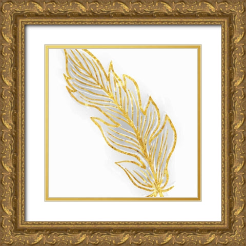 Phoenix Feather 1 Gold Ornate Wood Framed Art Print with Double Matting by Allen, Kimberly
