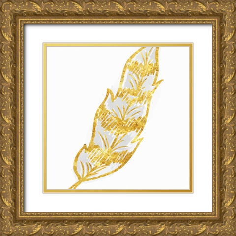 Phoenix Feather 2 Gold Ornate Wood Framed Art Print with Double Matting by Allen, Kimberly
