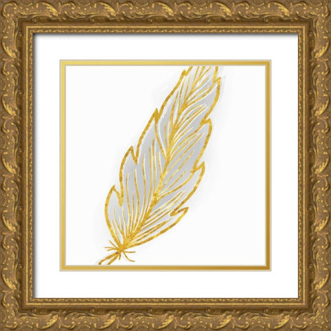 Phoenix Feather 3 Gold Ornate Wood Framed Art Print with Double Matting by Allen, Kimberly