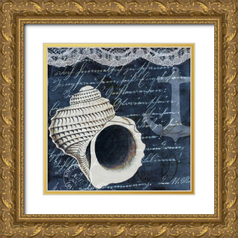 Shell Dreams 1 Gold Ornate Wood Framed Art Print with Double Matting by Allen, Kimberly