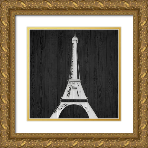 Eiffel Tower Gold Ornate Wood Framed Art Print with Double Matting by Kimberly, Allen