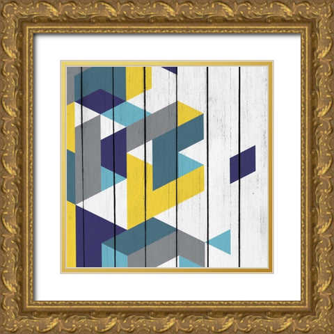 Geo 2 Gold Ornate Wood Framed Art Print with Double Matting by Kimberly, Allen