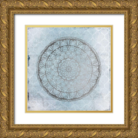 Silver Medallion 2 Gold Ornate Wood Framed Art Print with Double Matting by Kimberly, Allen
